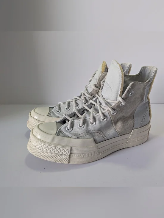 Converse Chuck 70 Plus High Top Wmns 7.5 Mixed Material Canvas Suede Streetwear - Picture 3 of 10